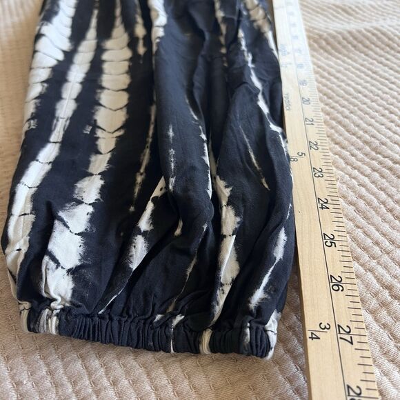 Style Park 1 Women Tie Dye Harem Style Jogger Pants One Size Boho Wide Leg Black - Picture 9 of 12
